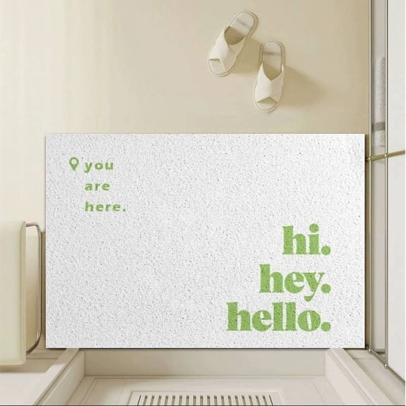Matoen Door Mat Outdoor Indoor Hello Doormat, 16"x24", Durable Floor Mat Non Slip Rug Ultra Absorb Mud Easy Clean Front Doormat for Garage, Entryway, Patio, High Traffic Areas, White