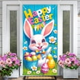 thumbnail image 1 of Matoen Easter Bunny Door Cover Happy Easter Door Decorations Cute Bunny Door Covers Easter Spring Eggs Backdrop Door Cover Party Outdoor Indoor Home Decor, 1 of 6