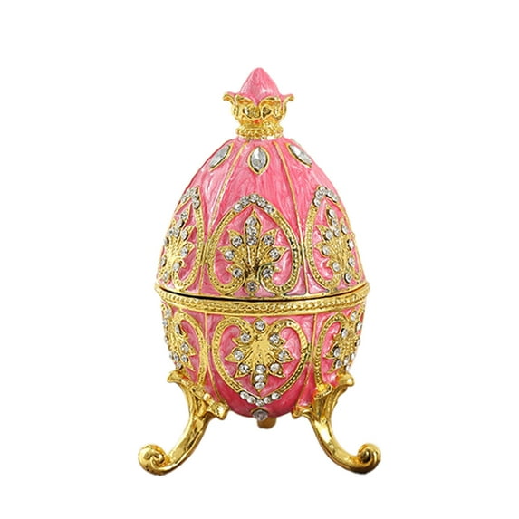 Matoen Easter Gifts, Hand Painted Easter Egg Style Decorative Enamel Jewelry Box Unique Gift for Family, Easter Gift for Wife