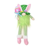 Matoen Easter Gnome Spring Ornaments Scandinavian Style Plush Figurines for Indoor Outdoor Garden Home Decorations - 6.7 Inches (Green)