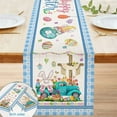 thumbnail image 1 of Matoen Easter Tablecloth for Rectangle Tables 82.6"x13", Easter Decorations Bunny Eggs Truck Tulip Washable Polyester Vintage Table Cover for Picnic Party Outdoor Dinner Dining Room, 1 of 6