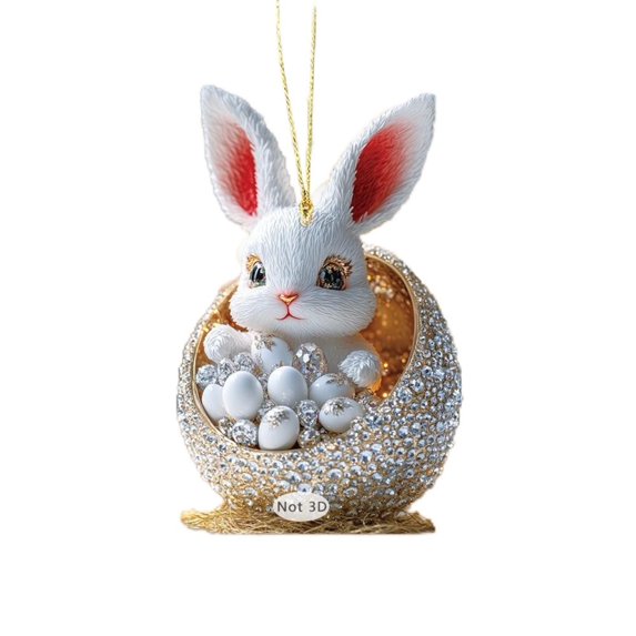 Matoen Easter Tree Decoration - Easter Acrylic Hanging Decorations - Easter Bunny Ornaments Gnome Bunny Egg Basket Stuffers for Easter Party Decorations