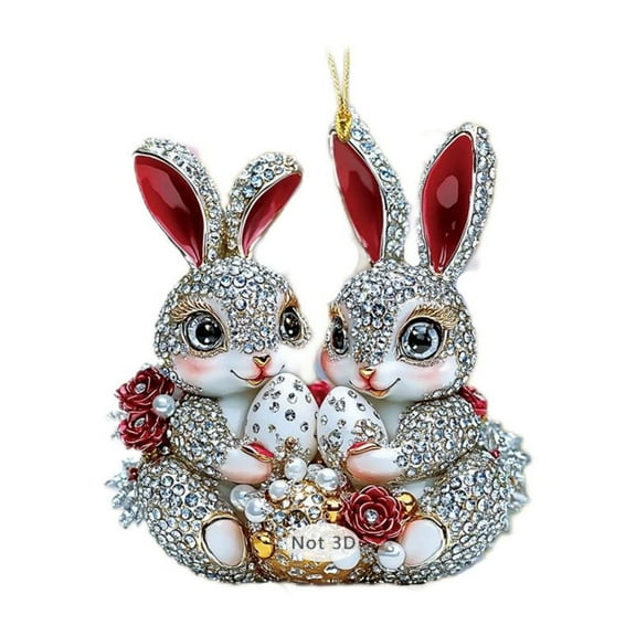 Matoen Easter Tree Decoration - Easter Acrylic Hanging Decorations - Easter Bunny Ornaments Gnome Bunny Egg Basket Stuffers for Easter Party Decorations