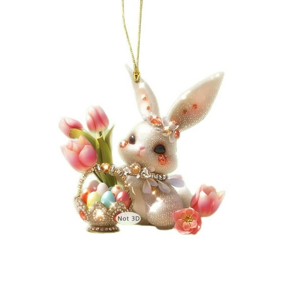 Matoen Easter Tree Decoration - Easter Acrylic Hanging Decorations - Easter Bunny Ornaments Gnome Bunny Egg Basket Stuffers for Easter Party Decorations