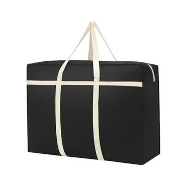 Matoen Extra Large Moving Bags with Strong Zippers & Carrying Handles, Heavy Duty Storage Tote for Space Saving Moving Storage, Fold Flat, Alternative to Moving Box (Black)