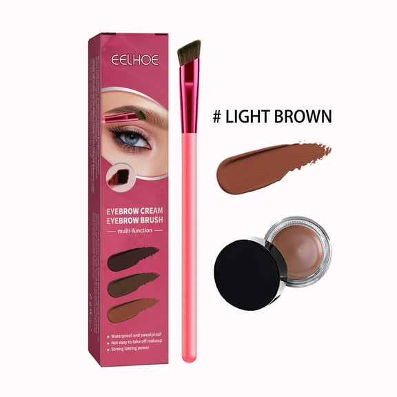 Matoen Eyebrow Hair Stroke Brush, Multi-Function Eyebrow Brush Ultra-thin Angled Realistic Eyebrow Brush & Eyebrow Cream Makeup Brush Set