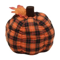 Matoen Fall Pumpkin Pillow Thanksgiving Buffalo Plaid Pumpkin Shaped Pillow Orange Fall Throw Pillows Autumn Fall Room Decor for Halloween Christmas Bedroom Sofa Farmhouse Couch Supplies