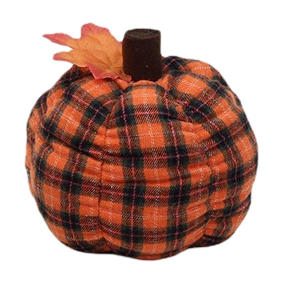 Matoen Fall Pumpkin Pillow Thanksgiving Buffalo Plaid Pumpkin Shaped Pillow Orange Fall Throw Pillows Autumn Fall Room Decor for Halloween Christmas Bedroom Sofa Farmhouse Couch Supplies