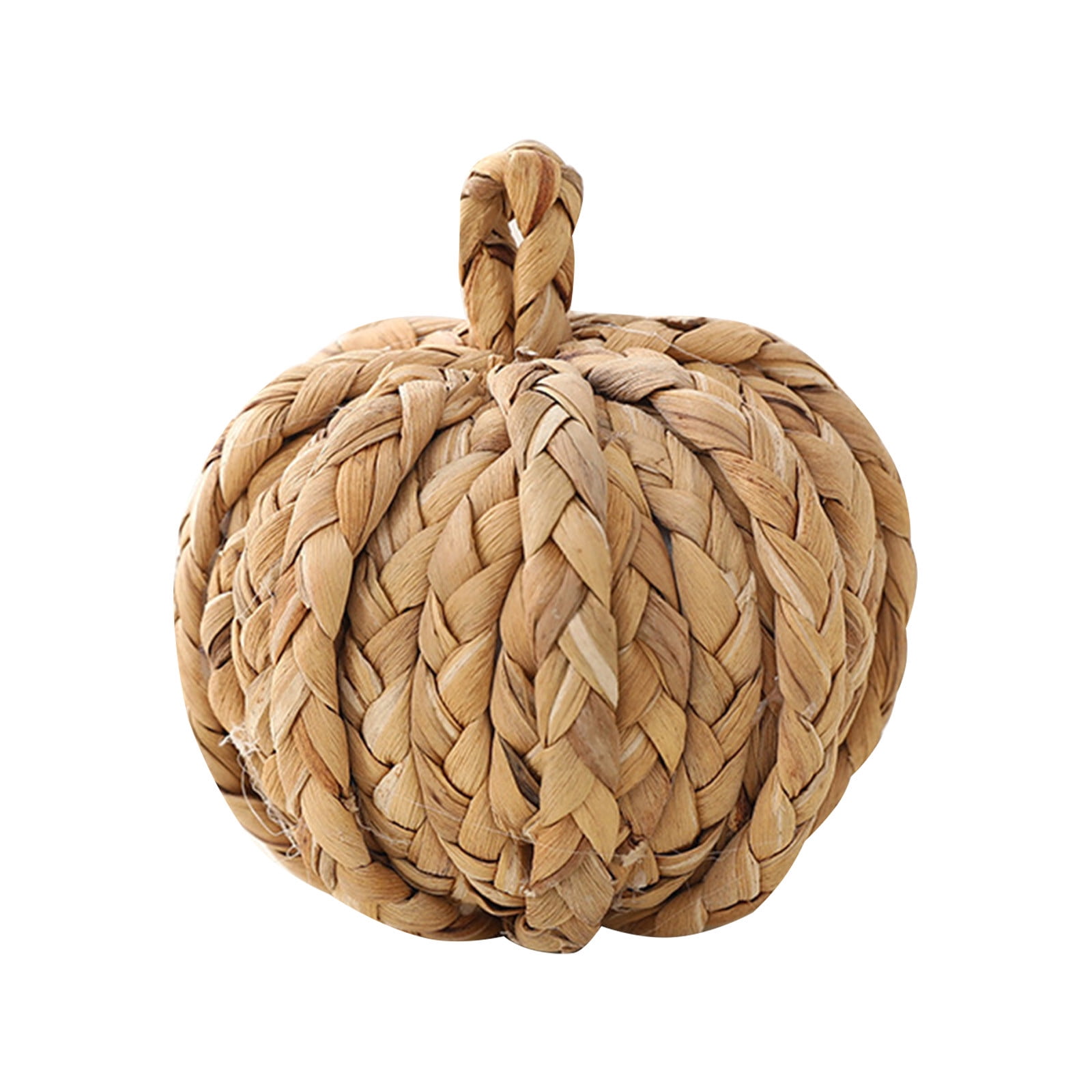 Matoen Fall Rattan Pumpkin Woven Cornpeel Pumpkin 4 Inch Braided ...