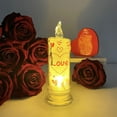 thumbnail image 1 of Matoen Flameless Flickering Valentine's Day Candles, LED Battery Operated Fake Pillar Love Decals Candles for Mother's Day, Thanksgiving Day, Anniversary, 1 of 6