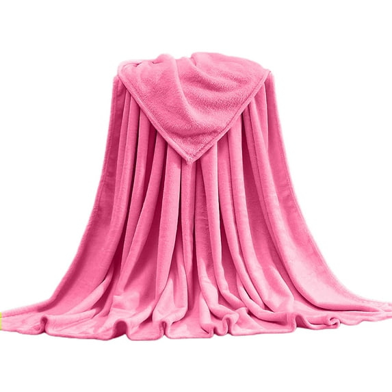 Matoen Fleece Throw Blanket Small, Super Soft and Warm Blankets for Couch, Sofa and Bed, Cozy, Fuzzy and Lightweight (Pink, 21.6x29.5 inches)
