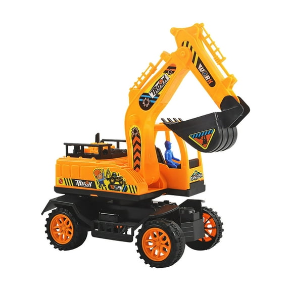 Matoen Friction Powered Cars Construction Vehicles Toy Set Cartoon Excavator, Dumper for 1-3 Year Old Boy Girl Kid Gift
