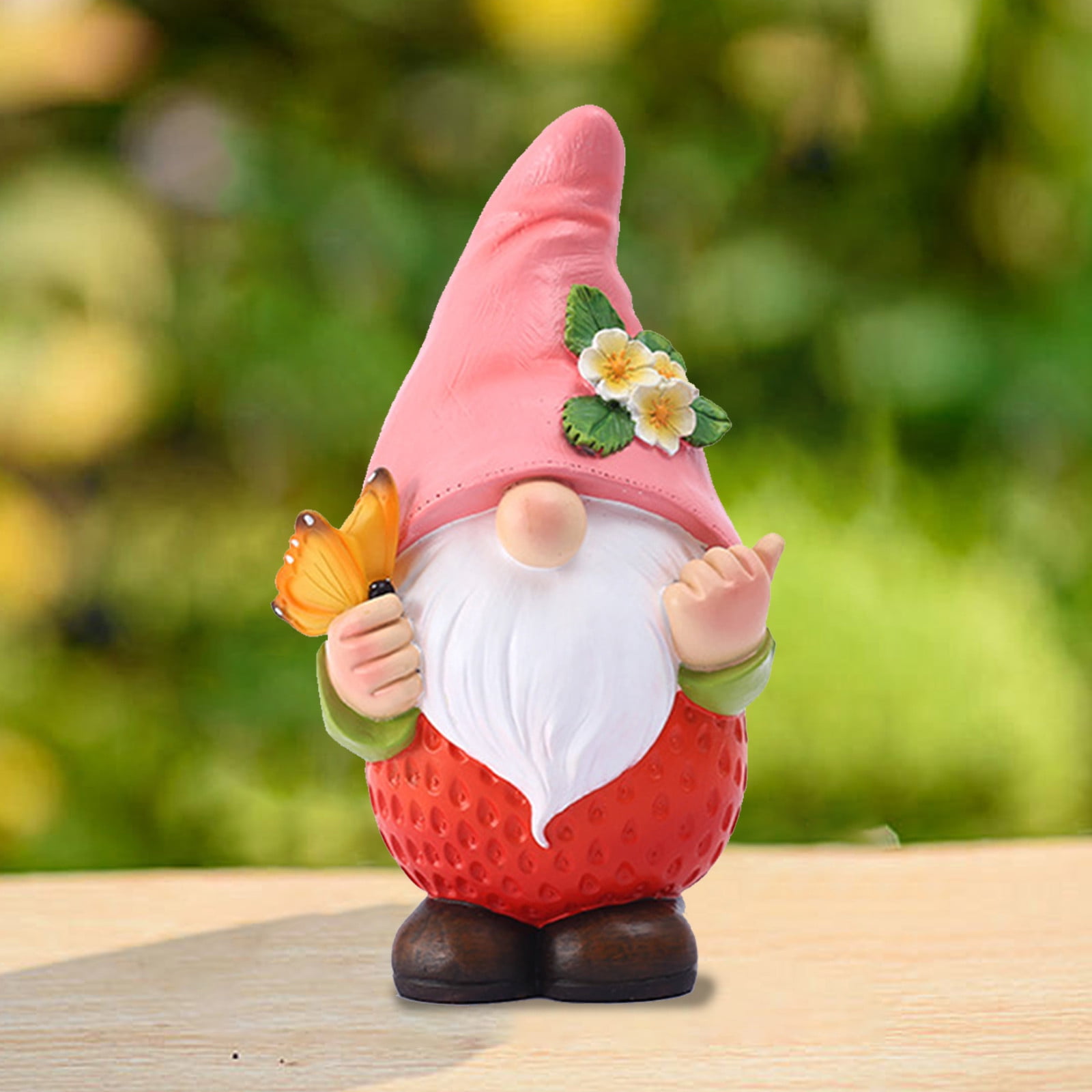 Matoen Garden Gnome Statue with Solar Lights Large Garden Sculptures Funny Gnome Outdoor Patio Lawn Yard Garden Decor Gifts for Women Mom 9.25 inch Christmas Gnomes Outdoor