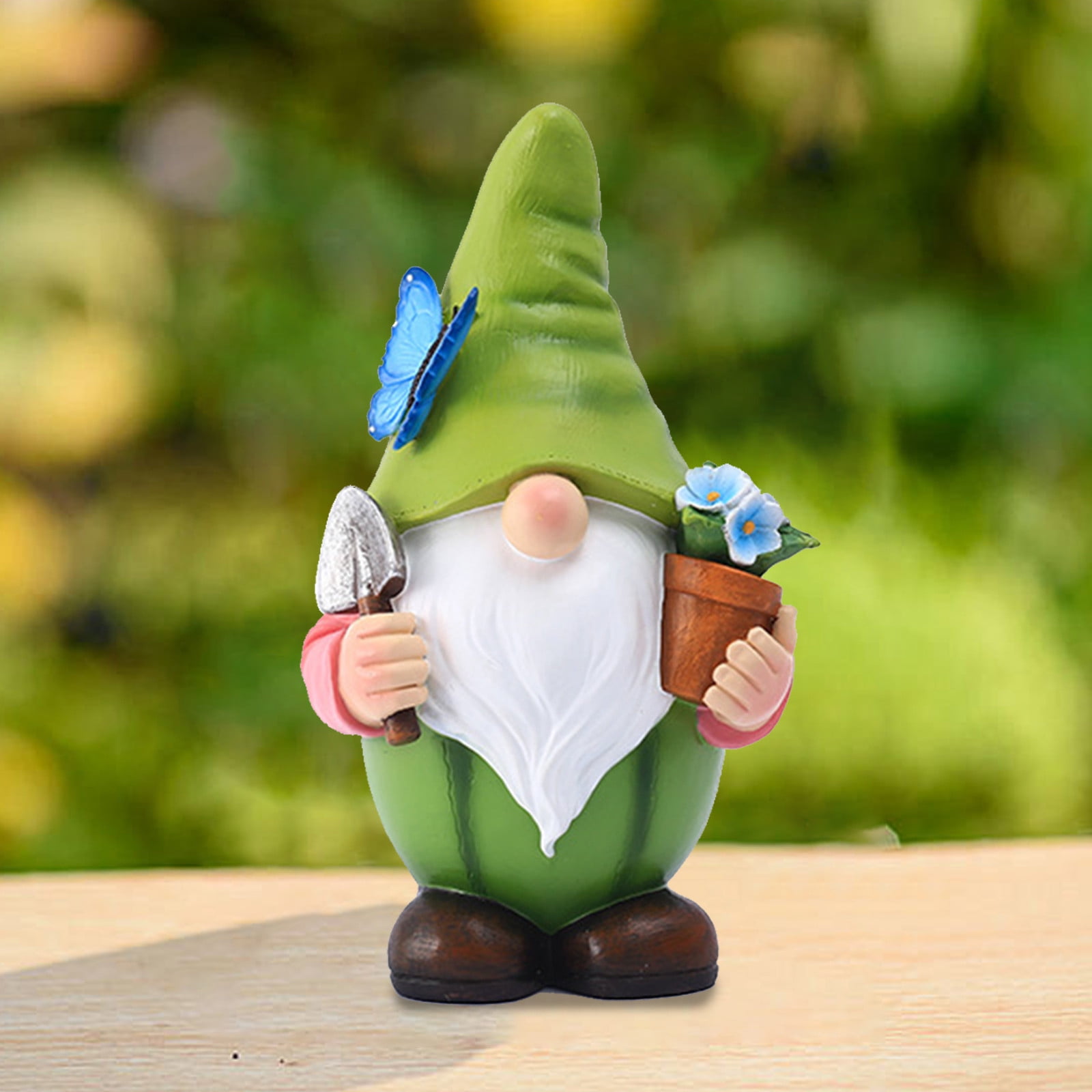Matoen Garden Gnome Statue with Solar Lights Large Garden Sculptures Funny Gnome Outdoor Patio Lawn Yard Garden Decor Gifts for Women Mom 9.25 inch Christmas Gnomes Outdoor