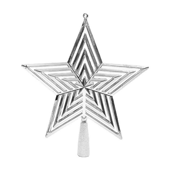 Matoen Glittered Mini Star Christmas Tree Topper Star Treetop for Small Christmas Tree Ornaments, Gold, Silver and Red