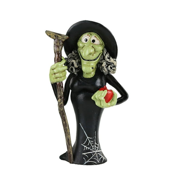 Matoen Halloween Miniature Pumpkin Figurines Mini Resin Pumpkin Witch Ornaments Fairy Halloween Garden Adornments Pumpkin Miniature Landscape for Home Outdoor Garden Decoration