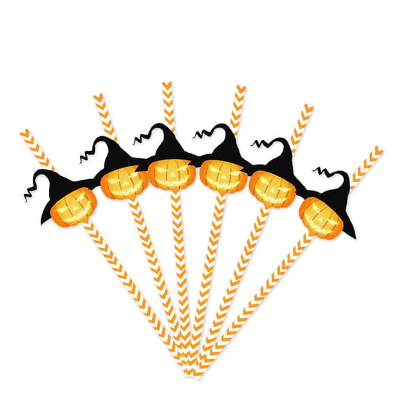 Matoen Halloween Party Favors Halloween Straws 48pcs Halloween Party Decorations Supplies Halloween Crazy Plastic Straws for Halloween Birthday, Baby Shower Party Decorations Favors