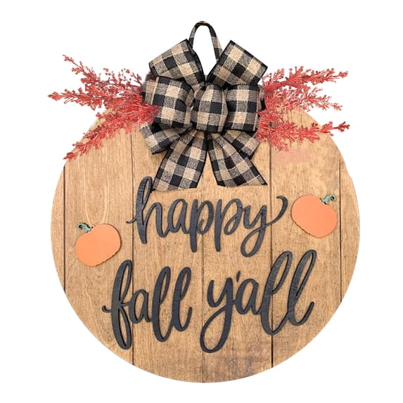 Matoen Halloween Pumpkin Hanging Sign Front Door Welcome Sign Front Door Decorations Pumpkin Wall Decor Wall Sign for Halloween Party