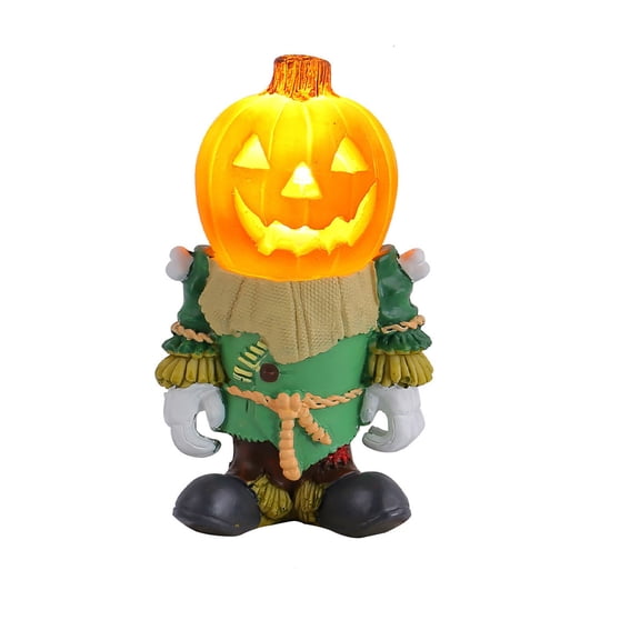 Matoen Halloween Pumpkin Knight Ornament Pumpkin Night Light Halloween Lanterns Indoor Pumpkin Figurine Led Lights Halloween Home Decor Resin Accessories Desktop