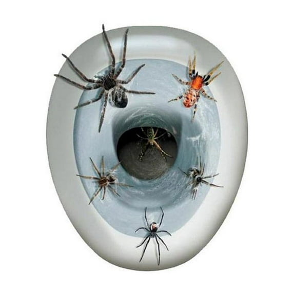 Matoen Halloween Removable Toilet Lid Decals Horrible Wall Stickers Scary Home Decor Bathroom Dark Creatures Decoration Poster for Halloween Party