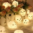 thumbnail image 1 of Matoen Halloween Skull String Lights, 4.92Ft Outdoor Halloween Decorative Lights with 10 White Ghost Head, Hanging Skull Lights for Indoor Outdoor Patio Halloween Party Holiday Decor, 1 of 9