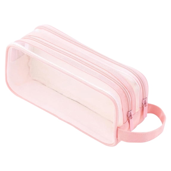 Matoen Handheld Mesh Pencil Case, Large Pencil Bag Double Zipper Pencil Pouch Storage Bag for & Office Multipurpose Organizer Box for