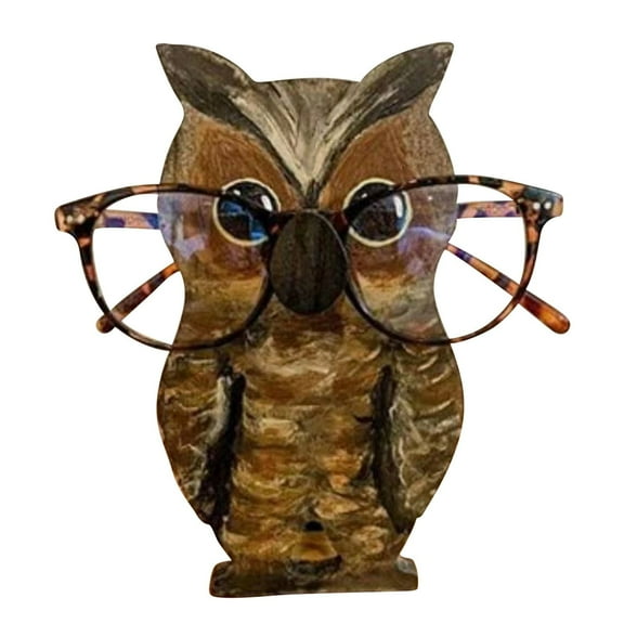 Matoen Handmade Wood Carved Animal Eyeglass Holder, Sunglasses Display Stand, Nightstand Home Office Desk Decor, Christmas Holiday New Year Business for Men Women Adults