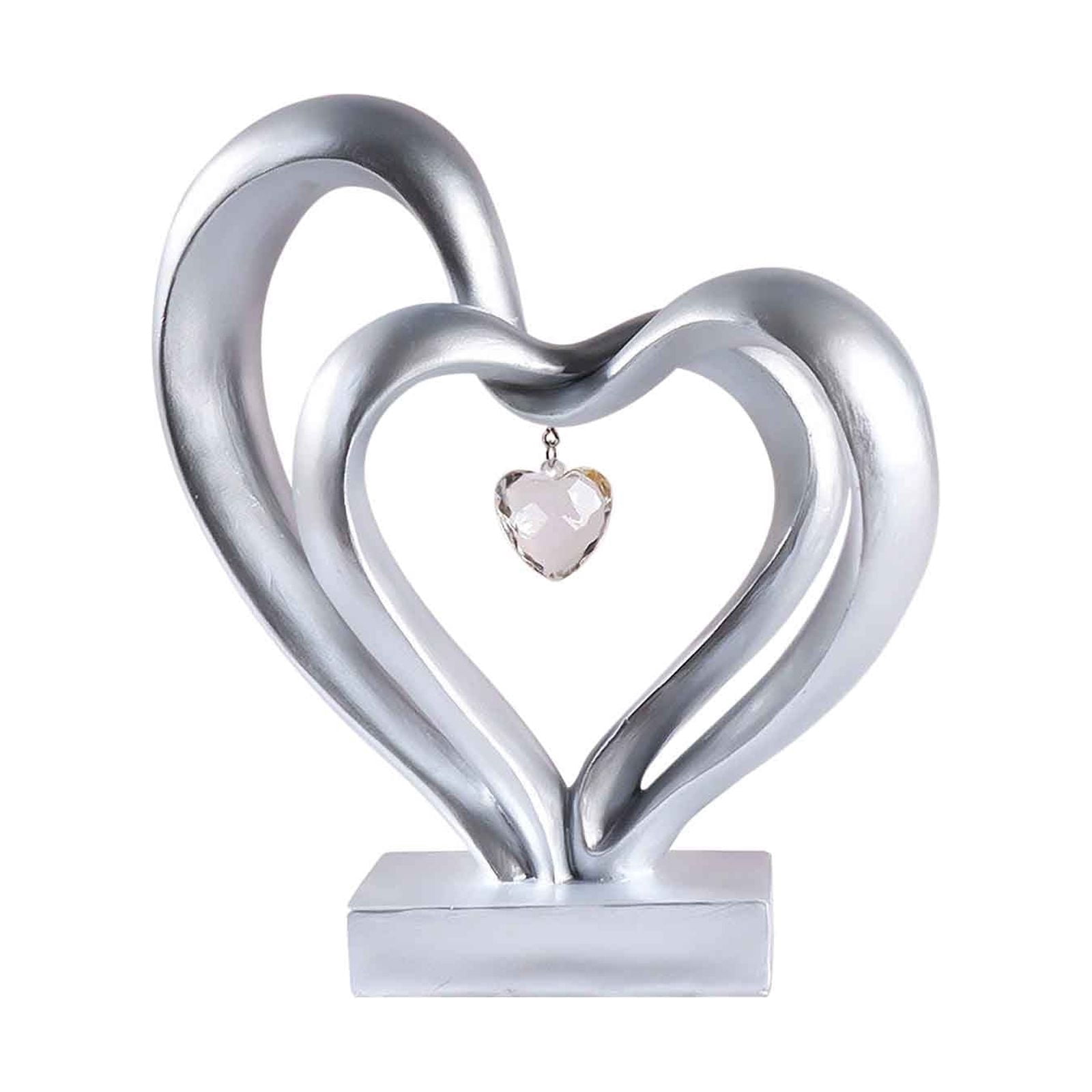 Matoen Heart Shape Finger Gesture Sculpture Decor, Valentine's Day Resin Love Gesture Statue Figurines for Wedding Home Desktop Decoration Gifts