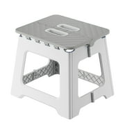Matoen Home Folding Step Stool - Foot Stool with 7.5 Inch Height - Holds Up to 300 lbs - Lightweight Plastic Foldable Step Stool for Kitchen, Bathroom & Living Room Blue