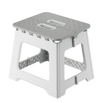 Matoen Home Folding Step Stool - Foot Stool with 7.5 Inch Height - Holds Up to 300 lbs - Lightweight Plastic Foldable Step Stool for Kitchen, Bathroom & Living Room (Blue)