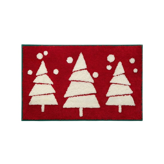 Matoen Indoor Christmas Rug, Kitchen Bathroom Rugs for Entryway, Washable Soft Non-Slip Christmas Tree Santa Claus Area Rug, Door Mat for Winter Living Room Bedroom Holiday Decor(15.7"x23.6")