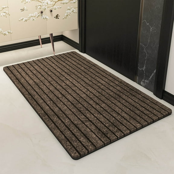Matoen Indoor Doormat, Front Back Door Mat Backing Non Slip Mats 24"x16" Absorbent Resist Dirt Entrance Doormat Inside Floor for Entryway Washable Low-Profile (Coffee)