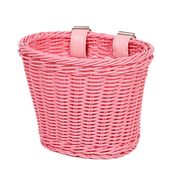 Matoen Kid's Front Handlebar Bike Basket Material Hand Woven Bicycle Basket Detachable