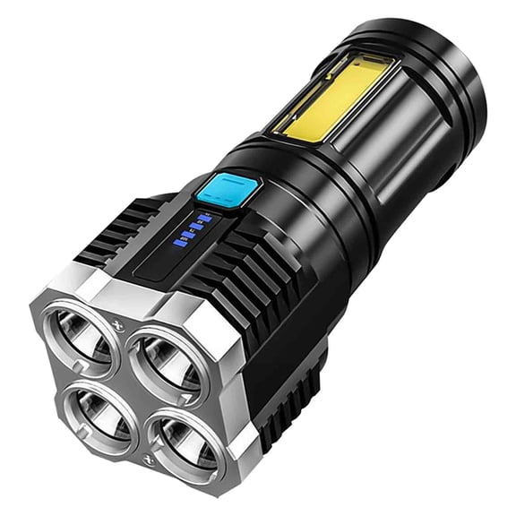 Matoen LED Flashlight USB Rechargeable, High Lumens Tactical Light with Sidelight, Zoomable Handheld Super Brightest Flashlights for Outdoor Camping