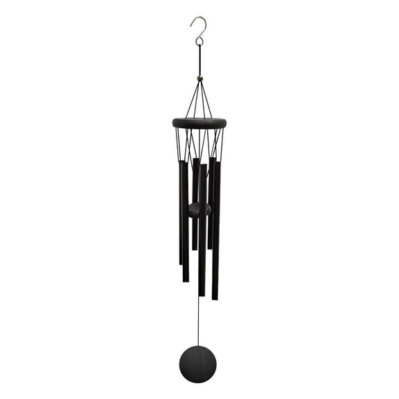 Matoen Large Aluminium Wind Chimes 26 inches for Outdoor, Garden, Patio Decoration, Classic Black Wind Chimes with Wind Catcher Suitable as A Gift for Unisex
