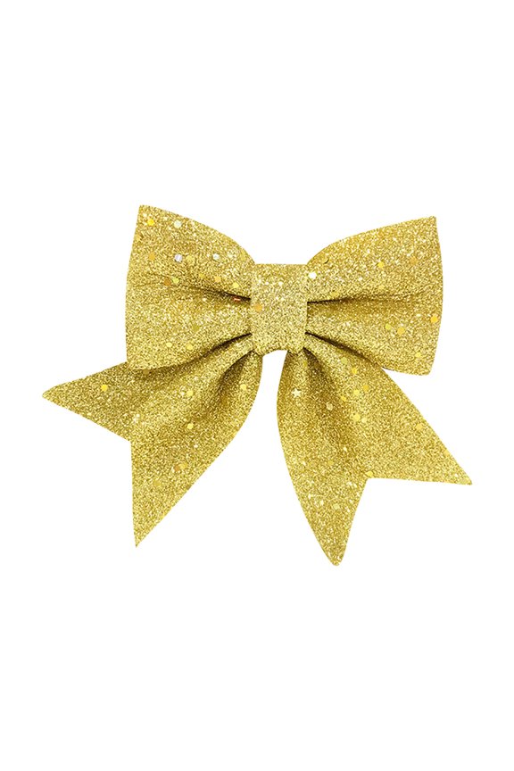 Large Bow Sequin Christmas Bows Hanging Holiday Xmas Bows for Christmas Wreaths Decoration or Tree Toppers Indoor and Outdoor Decor Party Supply (Gold)
