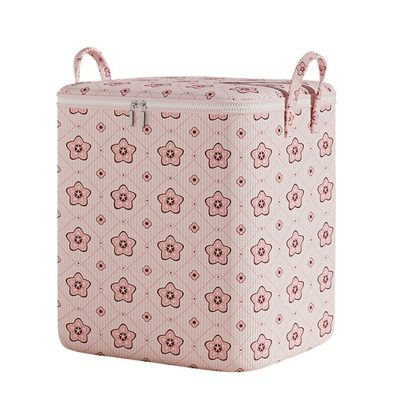 Matoen Large Organizer/Bins, Sturdy Stackable, Foldable Clothing Storage for Closet with Zippers & Reinforced Handles - Pink