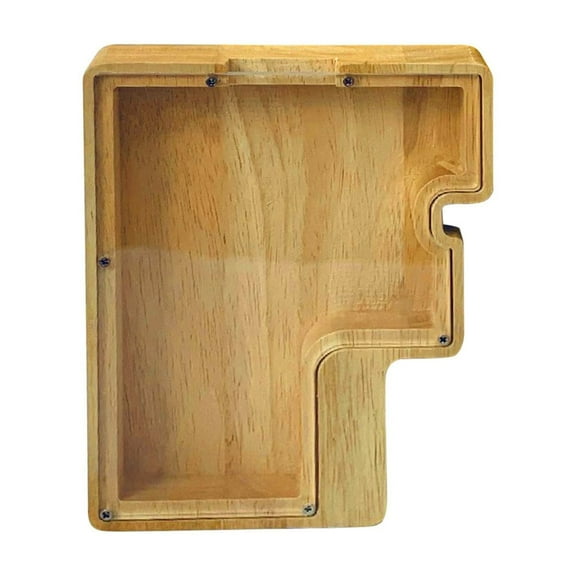 Matoen Large Piggy Banks 26 English Alphabet Letter for Boys Girls, Wooden Personalized Money Box Birthday Gift, Bedroom Living Room Decoration