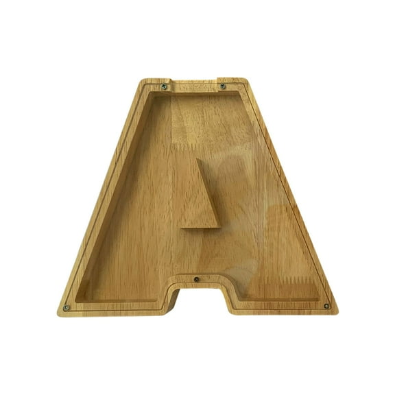 Matoen Large Piggy Banks 26 English Alphabet Letter for Boys Girls, Wooden Personalized Money Box Birthday Gift, Bedroom Living Room Decoration