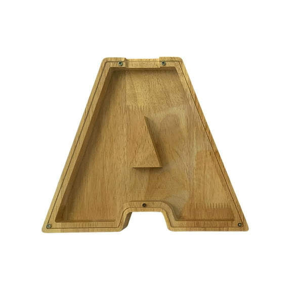 Matoen Large Piggy Banks 26 English Alphabet Letter for Boys Girls, Wooden Personalized Money Box Birthday Gift, Bedroom Living Room Decoration
