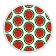 thumbnail image 1 of Matoen Large Round Microfiber Beach Towel Blanket with Tassels, Soft Absorbent Fast Dry, Summer Watermelon Theme (61"), 1 of 8