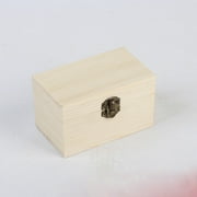 MOTOEN Matoen Large Wooden Box with Hinged Lid, Unfinished Wood Box, Desktop Wooden Storage Boxes, Memory Wooden Keepsake Box