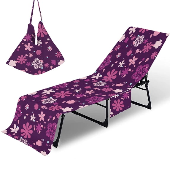 Matoen Lounge Chair Beach Towel Cover Microfiber Pool Sunbath Lounge Chair Cover, Outdoor Patio Chairs and Recliners Cover with Side Pockets