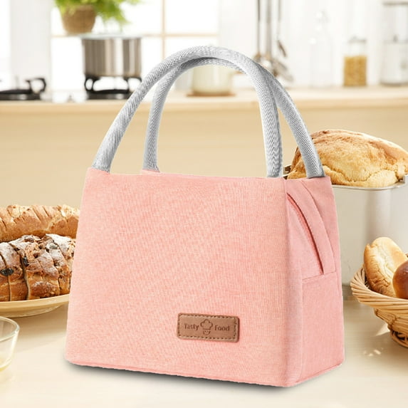 Matoen Lunch Bags for Adults Reusable Insulated Lunch Tote Bag Portable Leakproof Picnic Bags, Pink 10.6"x6.3"x7.5"