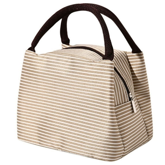 Matoen Lunch Box Lunch Bag for Women Adults Men, Reusable Cute Lunch Pail bag - Leakproof, Insulated Lunch Box Tote with Large Capacity, Cooler Lunch Container for Work/Travel/Office (Khaki)