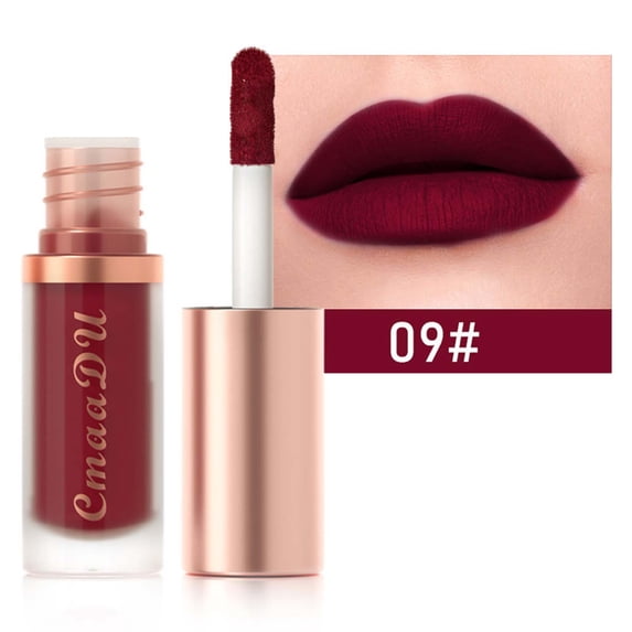 Matoen Matte Liquid Lipstick, Velvet Muddy Finish, Dark Red Burgundy Mini Lip Stain, Long Lasting 24 Hours Waterproof Smudge Proof Lip Gloss
