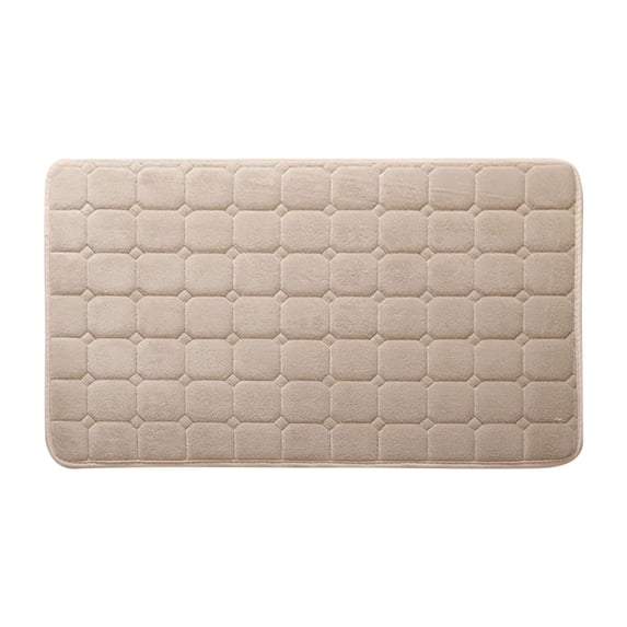 Matoen Memory Foam Bath Mat Bathroom Plaid Rug Carpet Non Slip Bath Rugs 16"x24" Absorbent Soft Bath Rug Machine Wash for Bathroom,Bedroom, Living Room