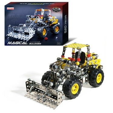 Matoen Metal Excavator Toy Building Kit for Kids - Large Metal Construction Toy with Moving Wheels and Arm - Build Your Own Excavator Metal Construction Set, Christmas Gift for Boys Girls