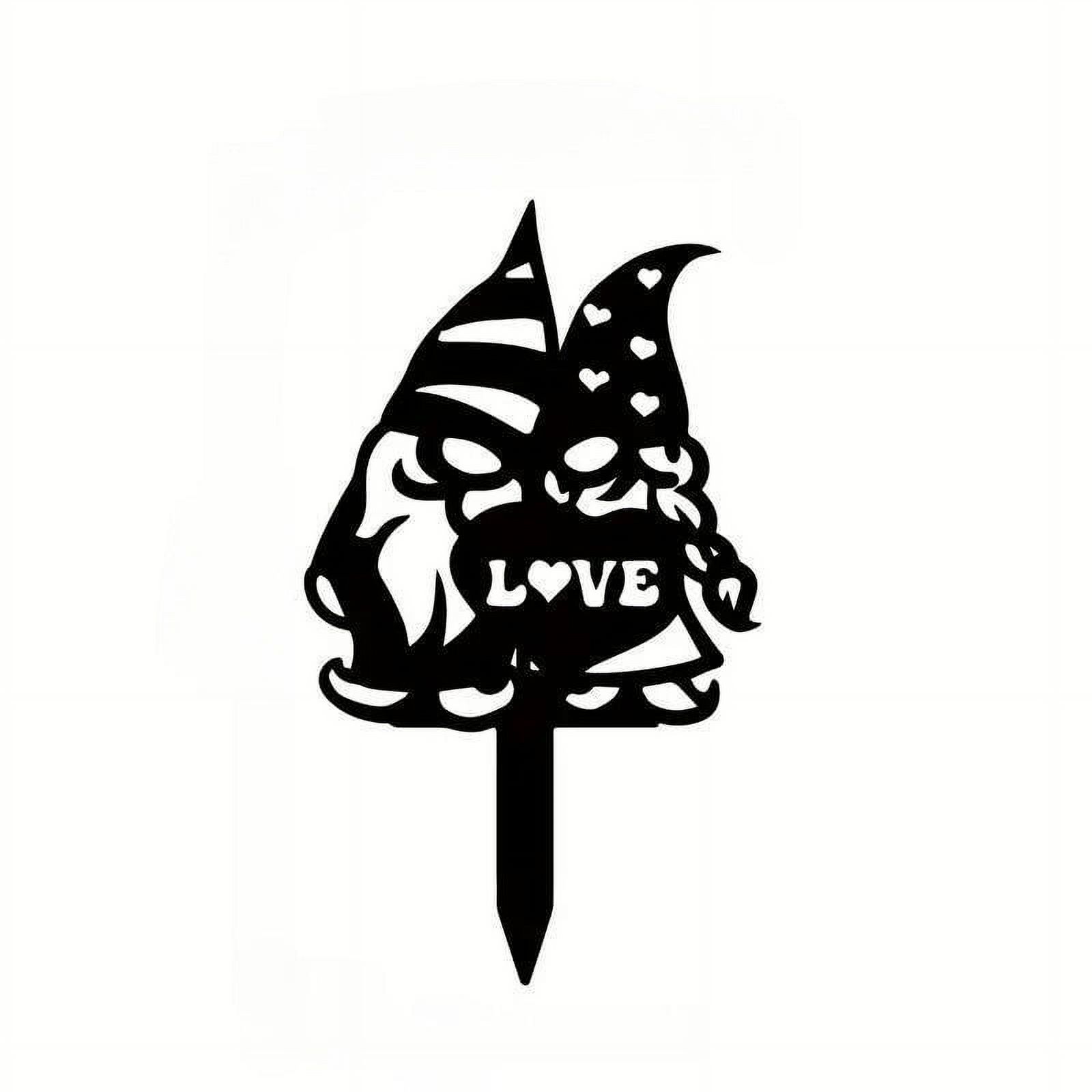 Matoen Metal Garden Decor, 5.6x9.6 Inch Decorative Garden Stakes, Cute