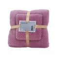 thumbnail image 1 of Matoen Microfiber Bath Towels Set, Soft Absorbent Towels Oversized for Adults, 1 Bath Towel &1 Face Towel, Purple, 1 of 4